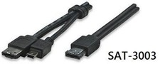 3' eSATA USB Combo Port to eSATA Male USB Mini-B Male, SAT-3003