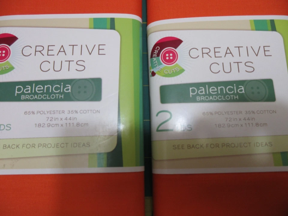 (2) Creative Cuts Palencia Broadcloth Craft Fabric Orange 2 Yards 72" X 44" each - Image 2 of 3