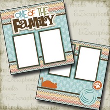 ONE OF THE FAMILY CAT - 2 Premade Scrapbook Pages - EZ Layout 2544