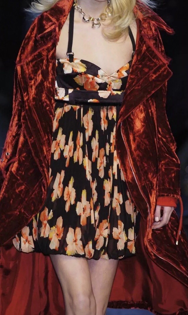 john galliano silk dress Glamourous Gold Satin Shirred Front Button Back Evening Palm Beach Vintage jacket set Jacket features Gallianos signature vintage inspired glam with a shawl collar EPIC John Galliano Evening Gown
