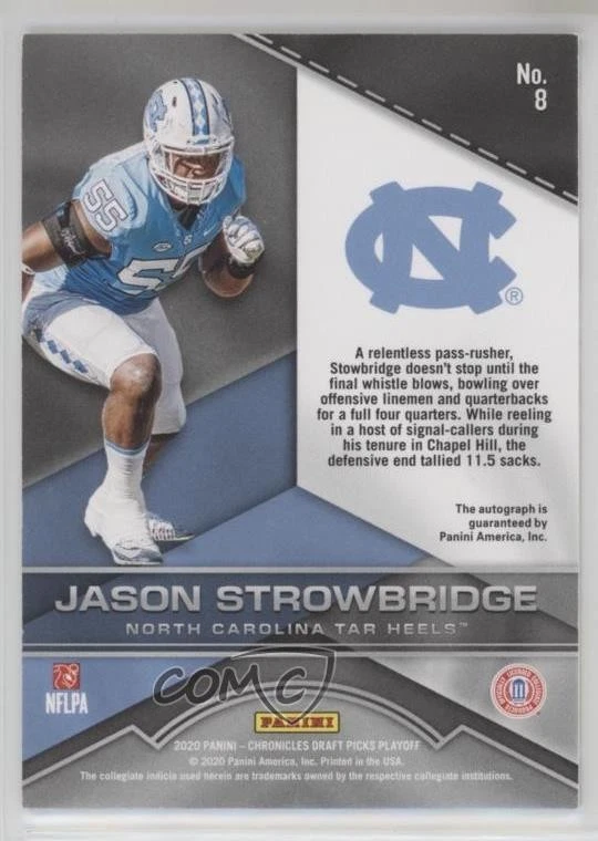 2020 Panini Chronicles Draft Picks Playoff Signatures Jason Strowbridge #8 Auto - Image 2 of 2
