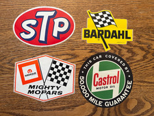 4 Original 1960s Racing Stp Mopar Bardahl Castrol Motor Oil Automotive Stickers