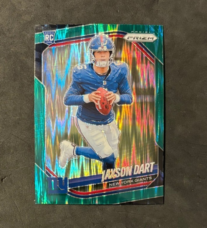 2025 Panini Prizm Football JAXSON DART #332 Green Flash Prizm RC New York Giants
