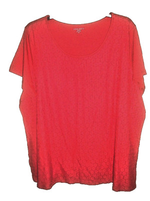 Ladies Plus Lace Front Top Red Size 3X NEW