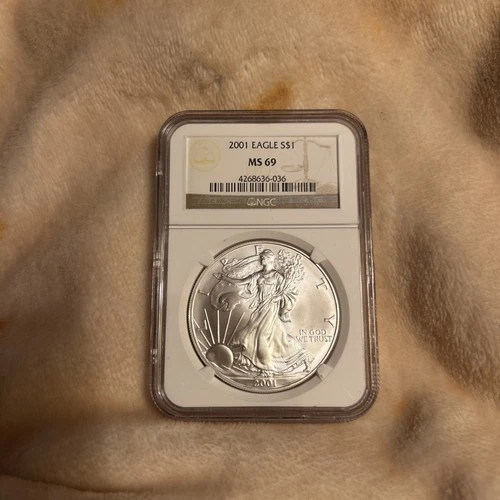 2001-P American Silver Eagle NGC MS 69 Brown Label
