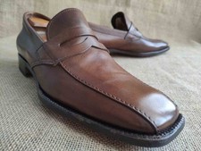 PRADA Men's Brown Leather Penny Loafers Size UK 7  US 8