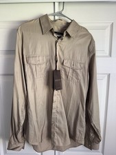  Good Condition Gucci Men's Skinny Beige Button Down Shirt Size 42/16.5