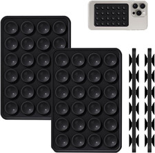 2 Pack Silicone Suction Phone Case Mount, Double Sided, Non Slip Suction Cup Pho