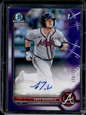 2022 Bowman Luke Waddell Chrome Prospect Auto Purple Refractor #/250 Braves