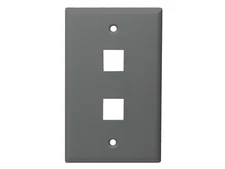 Monoprice Standard Size Keystone Plate 2 Port, Gray, UL