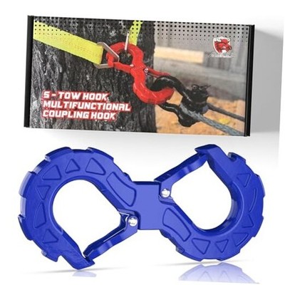 3/8 Tow Hook, Winch Hook for Off-Road Recovery, Towing Shackle 33000 Lbs, Blue