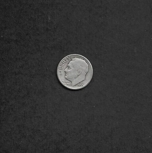 1950 Franklin Roosevelt Dime, Denver Mint, Very Good Condition, All Legible
