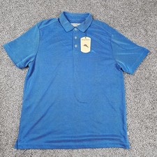 Tommy Bahama Shirt Mens Medium Blue Stretch Golf Beach Casual Performance NEW
