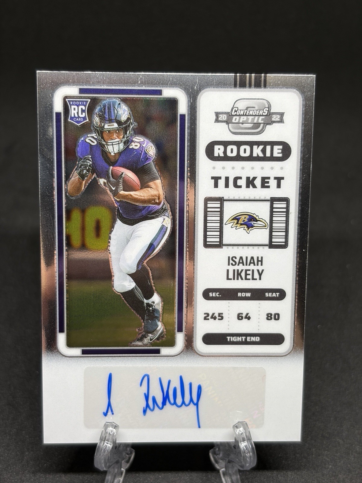 Isaiah Likely 2022 Contenders Optic Rookie Ticket Auto RC Autograph #168 GIANTS