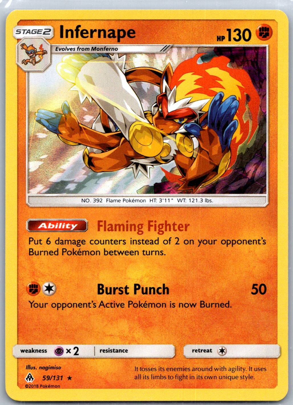 Infernape Holo Rare SM - Forbidden Light 59/131 NM
