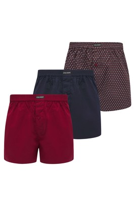 Lyle & Scott 3er Pack Herren Darwin Woven Boxershorts - Peacoat/AOP/Ruby Wine