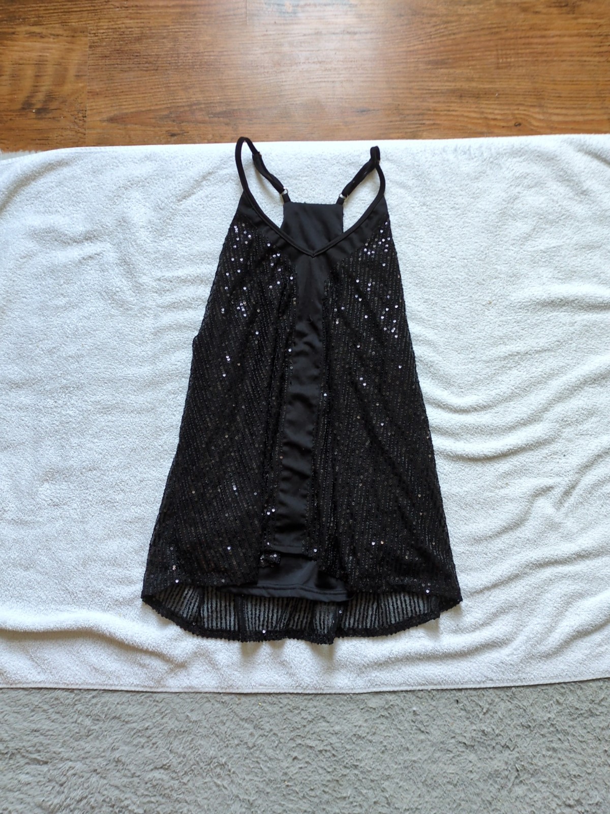Black Sequence Top, Adjustable Straps. Unknown Br… - image 1
