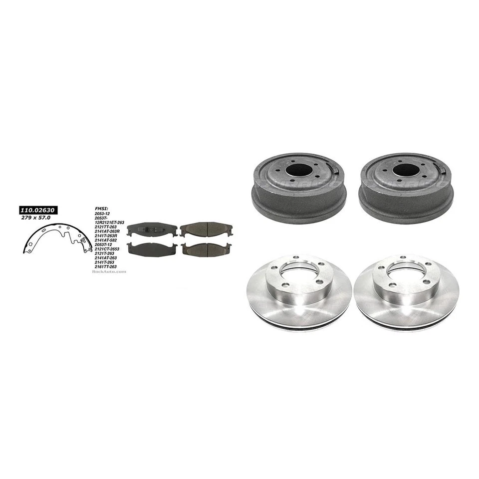 Se adapta a rotores de freno y pastillas metálicas Ford Bronco 1994-1996 + tambores de freno y zapatas Foto 2 de 4