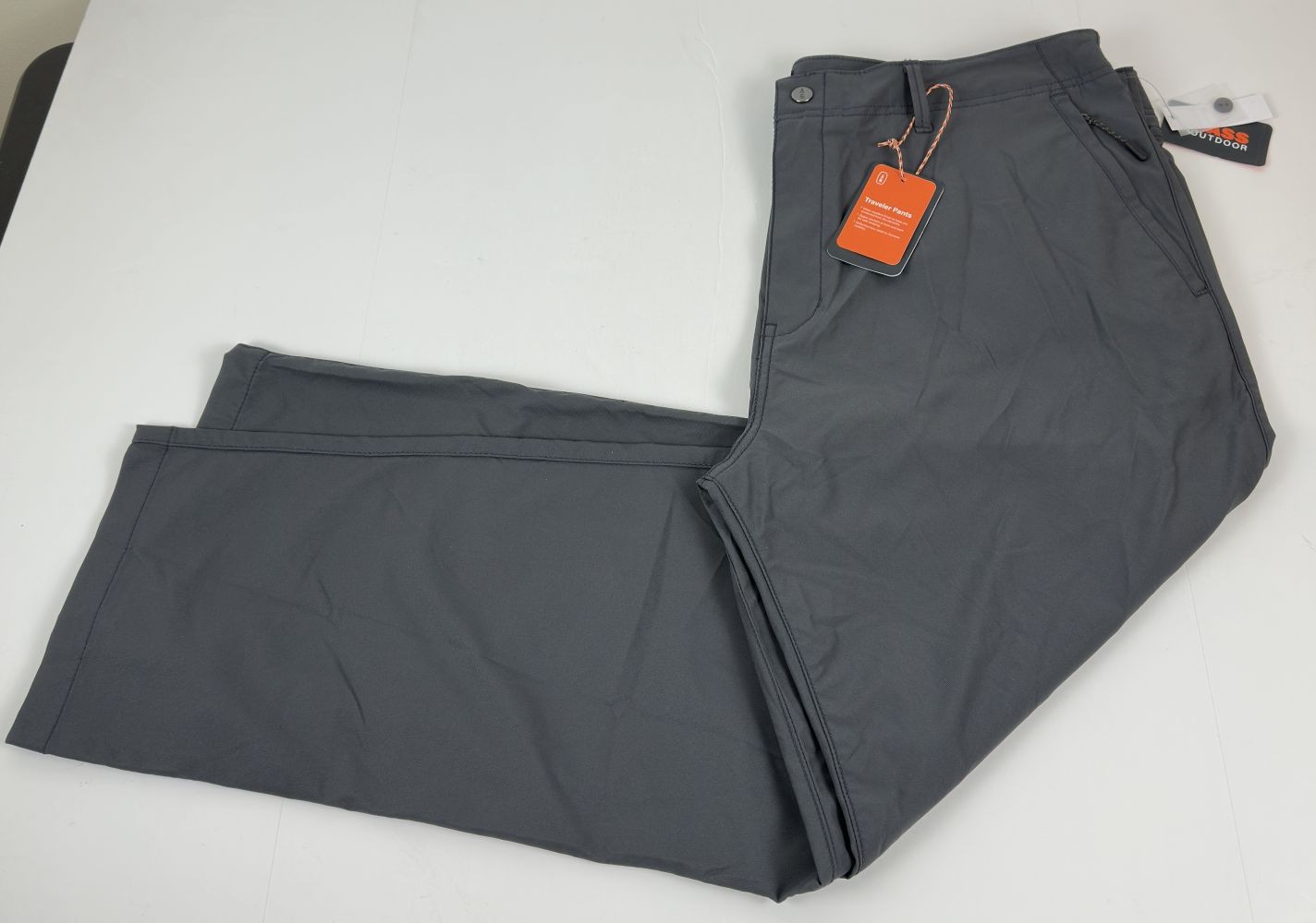 Bass Outdoor Men's Slim Straight-Fit Traveler Pants - Asphalt Gray-42x30.5