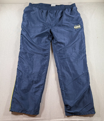 VTG Michigan Wolverines Track Pants Mens 2XL Blue Windbreaker Mesh