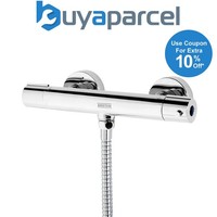 Bristan Thermostatic Bar Mixer Shower Round Chrome Valve Only - Bottom Outlet