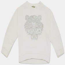 Kenzo Kids White Tiger Embroidered Cotton Sweatshirt 4Yrs