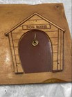 Vintage Brown Wooden Rectangle Hand-Crafted Dog House Leash Hanger — photo 4