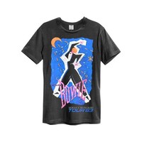 Amplified Unisex Adult Serious Moonlight David Bowie T-Shirt S Charcoal