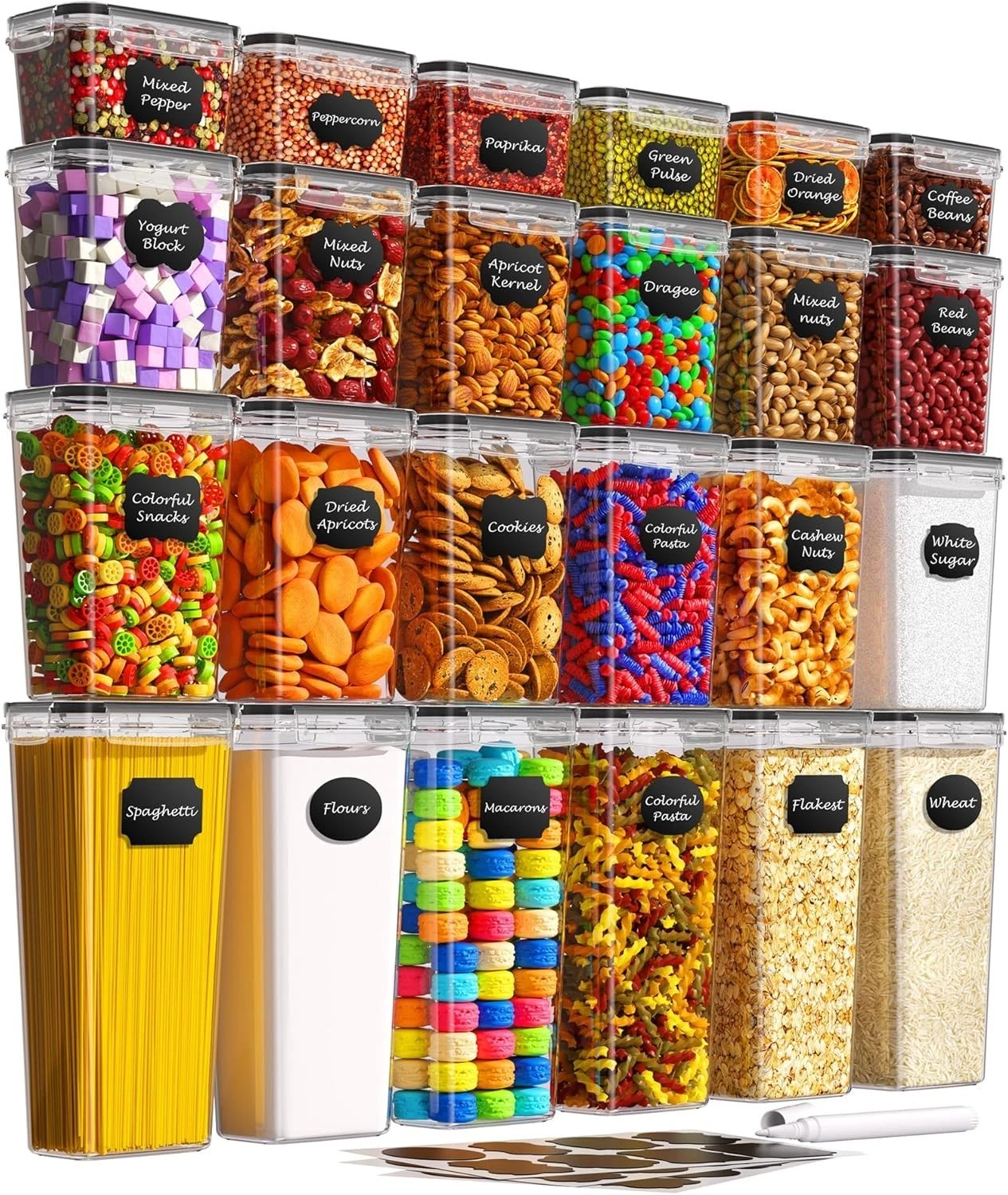 Airtight Food Storage Containers W/ Lids 24 PCS Kitchen & Pantry Organization
