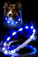Waterproof LED Dog Collar USB Rechargeable Light Up Dog Collars Lights for Ni...