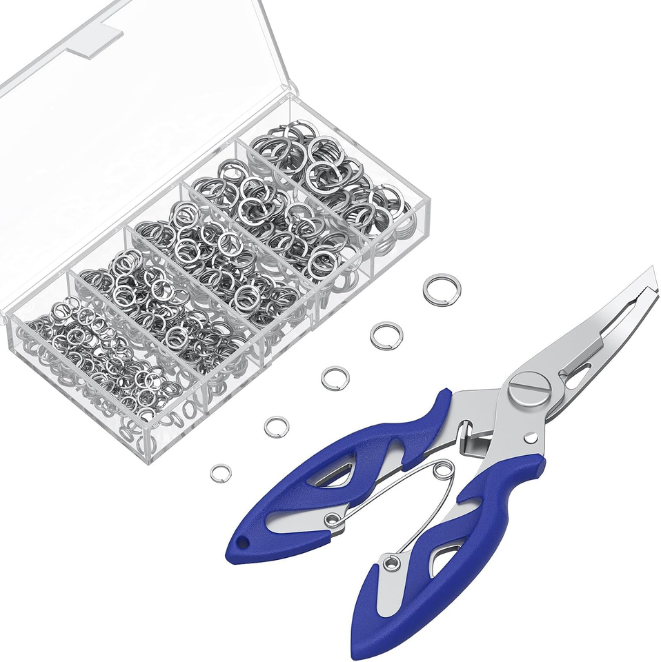 Split Ring Kit 250 Pcs Split Rings and Split Ring Pliers Kit for Fishing 7445057515504 ...
