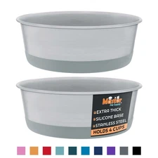 Master Pet Supply Heavy 32-oz Dish Bowl with Anti Skid Base - Graphite - 2 Pack