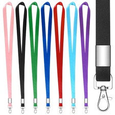 7 PCS Lanyards for Id Badges, Keychain Lanyard with 360  Swivel Clip, Multico...