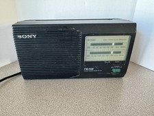 Vintage 90s Sony ICF-24 FM/AM Portable Radio Model 2 Way Power AC/DC BM BW