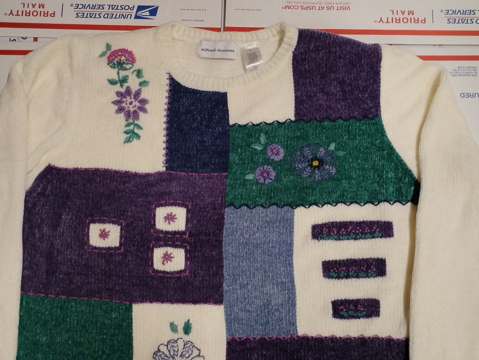 Alfred Dunner Patchwork Embroidered Top Sweater P… - image 3