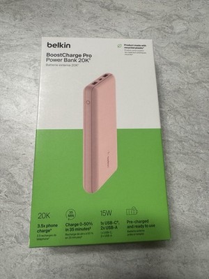Belkin BoostCharge 20K Powerbank 2 USB-A And 1 USB-C Ports To Charge 3 Devices