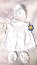 Build A Bear, Vintage Bear Factory, Holy Communion Dress,  Bonnet  & Shoes. B151