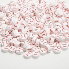 Luyoaozy 200Pcs Baseball Beads for Jewelry Making,Sports 0.39 inch,