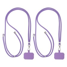 2Pcs Smart Phone Lanyard Universal Lanyard with Phone Patch, Purple