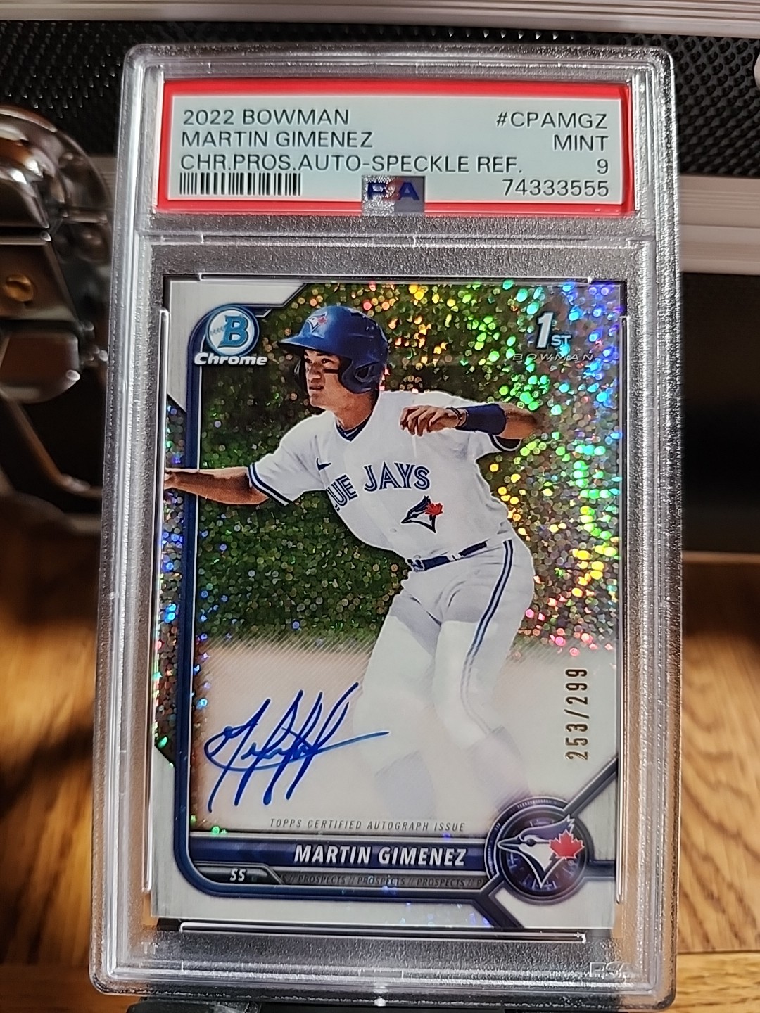 2022 Bowman Chrome Prospect Speckle Refractor /299 Martin Gimenez #CPA-MGZ Auto