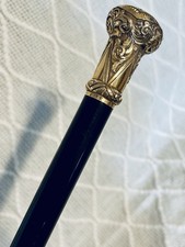 16K Antique Yellow Gold Knob Cane Walking Stick