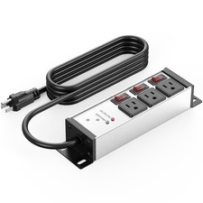 3 Outlet Heavy Duty Surge Protector Power Strip 20 Amp Individual Switches. 1...