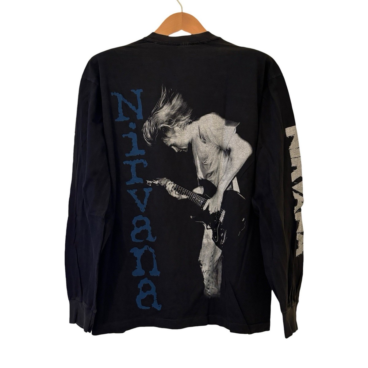 Vintage Nirvana 90's Kurt Cobain Long Sleeve Shirt Size XL REPRINT