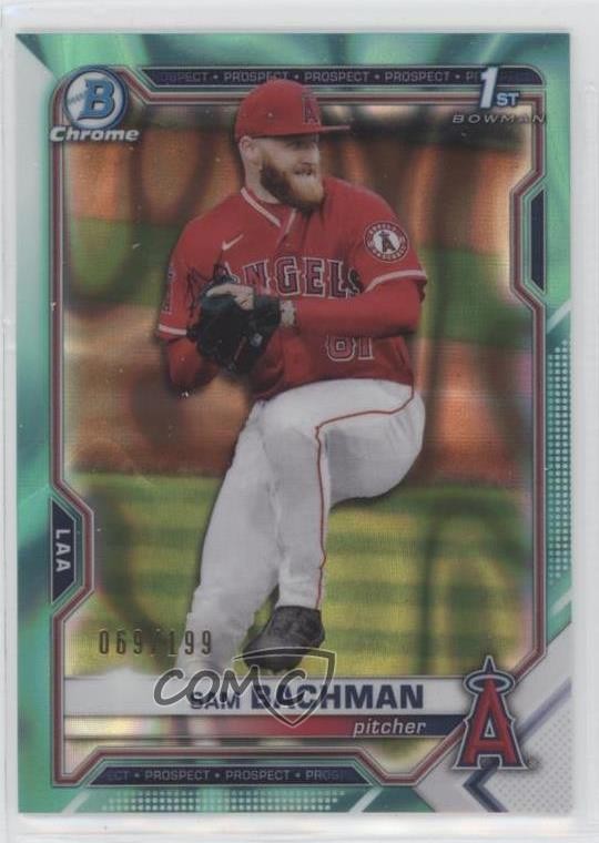 2021 Bowman Draft Chrome Aqua Lava Refractor 69/199 Sam Bachman #BDC-196 8d4