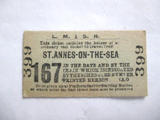 LM&SR St Annes on The Sea 167 Ticket Unused