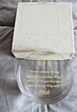 RARE! RFK Robert F. Kennedy Lucite commemorative paperweight 1968