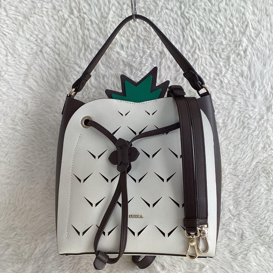 FURLA Dolcezza Pineapple Leather Drawstring Bag C… - image 10