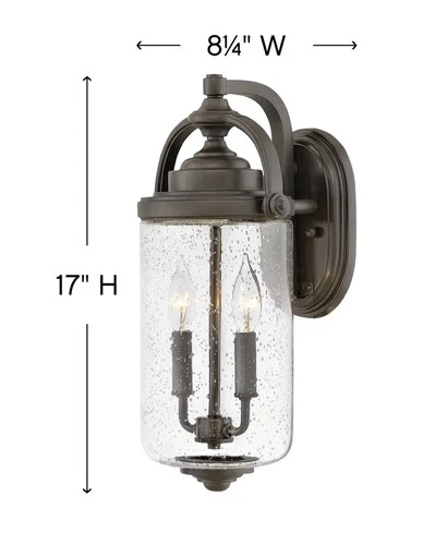Hinkley Willoughby Two Light Outdoor Medium Wall Lantern 2754OZ— Free Shipping!  - Picture 2 of 2