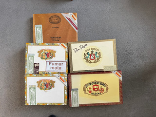 Lot Of 5 Empty Decorative Cigar Boxes