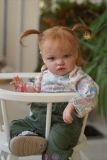 19inch Reborn Baby Dolls Rooted Mohair Realistic Girl Newborn Toys Handmade GIFT